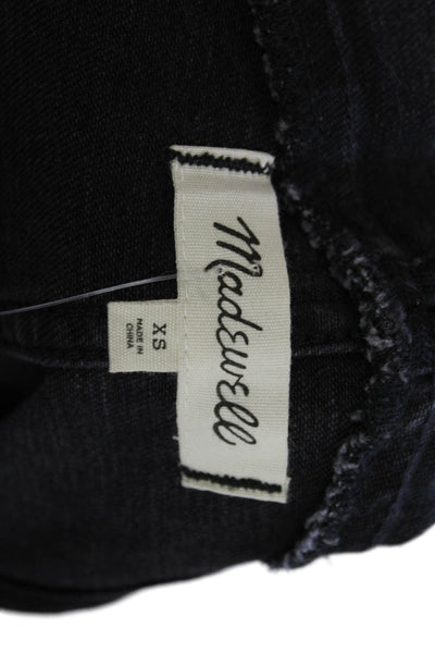Madewell Womens Cotton Pocketed Side Zippered Denim Overalls Black Size XS