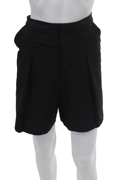 Lululemon Womens Pleated Button Close Mid-Rise Knee Length Shorts Black Size 8