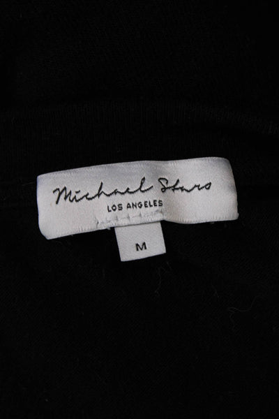 Michael Stars Womens 3/4 Sleeve V Neck Knit Sweatshirt Black Size Medium