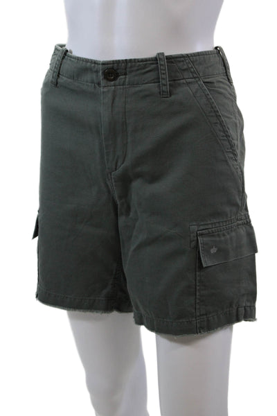 G1 All Purpose Goods Womens Zipper Fly Mid Rise Fringe Cargo Shorts Green Size 8