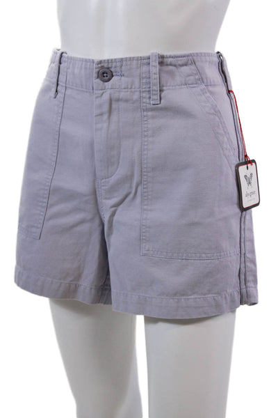 G1 All Purpose Goods Womens Zipper Fly Mid Rise Chino Shorts Purple Size 8