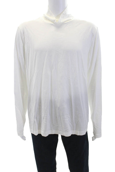 Theory Men's Turtleneck Long Sleeves Basic Casual T-Shirt White Size XL