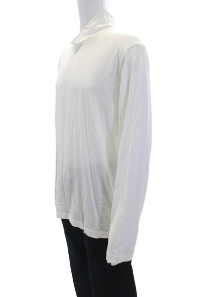 Theory Men's Turtleneck Long Sleeves Basic Casual T-Shirt White Size XL
