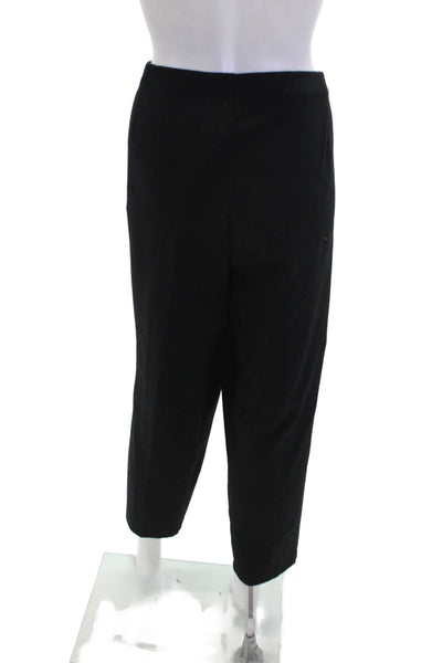 Eileen Fisher Women's Pull-On Straight Leg Zip Ankle Pants Black Size 3X