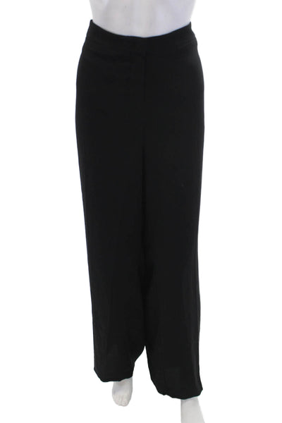 Eileen Fisher Women's Hook Closure Silk Straight Leg Dress Pants Black Size 16W