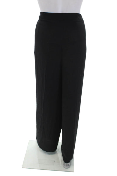 Eileen Fisher Women's Hook Closure Silk Straight Leg Dress Pants Black Size 16W