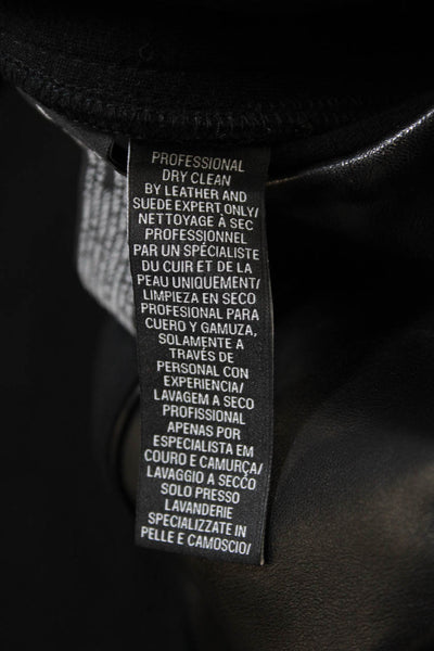 Ralph Lauren Black Label Womens Wool Leather Paneled Detail Mini Dress Black Siz