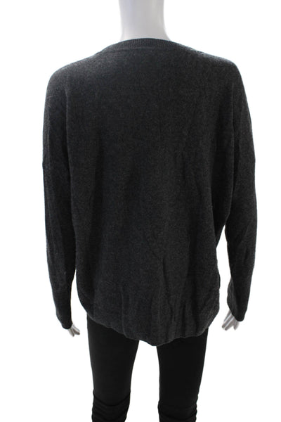 J Crew Womens Cashmere Crew Neck Long Sleeve Knitted Sweater Gray Size XS