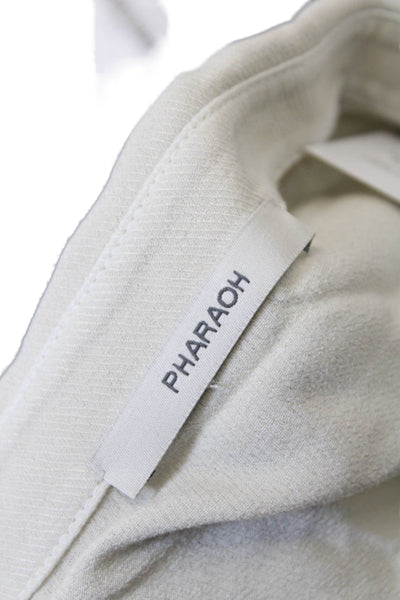 Pharaoh Womens Long Sleeve Collared V Neck Knit Top Dull White Size 2