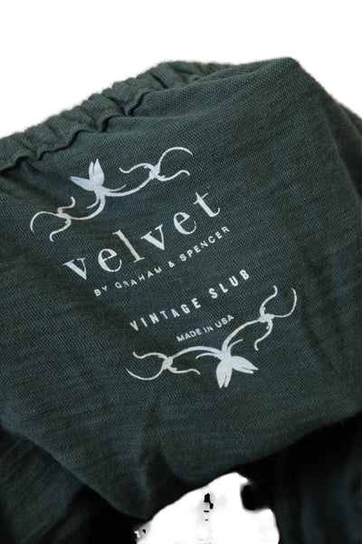 Velvet by Graham & Spencer Womens Long Sleeve Keyhole Shirt Green Size Small