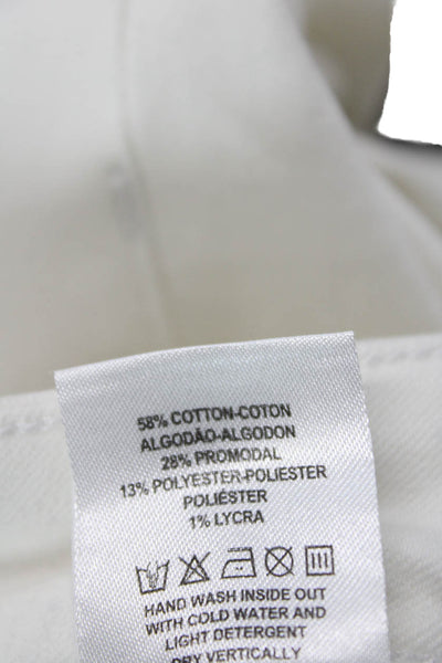 DL1961 Womens Cotton Lara Instasculpt Cropped Flare Jeans White Size 32