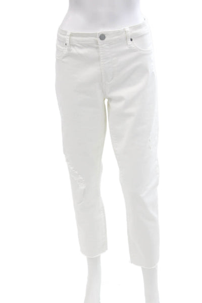 Articles of Society Womens Cotton Zippered Mid-Rise Jeans White Size 32
