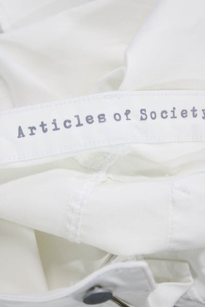 Articles of Society Womens Cotton Zippered Mid-Rise Jeans White Size 32