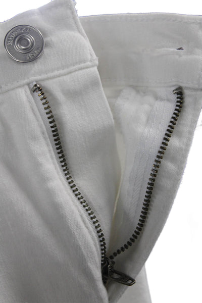 Hudson Womens Cotton Straight Mid-Rise Frayed Denim Jeans White Size 32