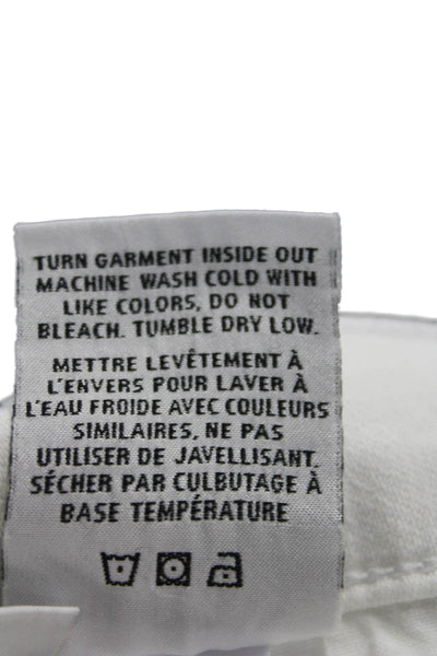 Hudson Womens Cotton Straight Mid-Rise Frayed Denim Jeans White Size 32
