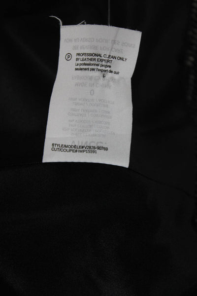 Vince Womens Tweed Full Zipper Jacket Black White Cotton Blend Size 0