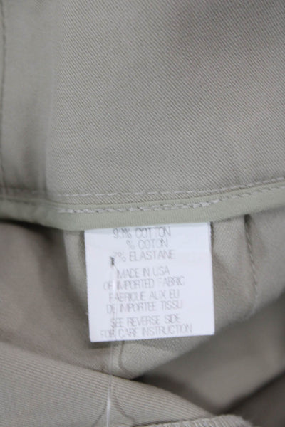 Theory Womens Knee Length Pencil Skirt Khaki Beige Cotton Size 2
