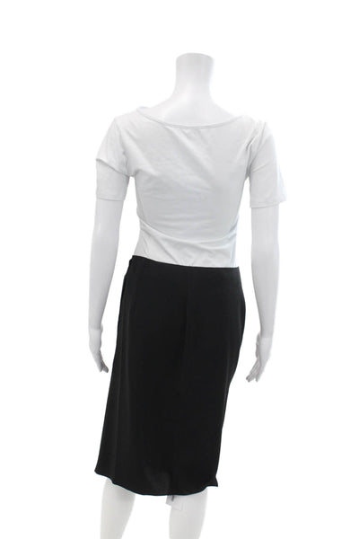 Vince Womens Zipper Closure Knee Length Wrap Pencil Skirt Black Size 0
