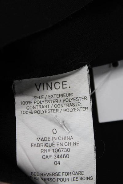 Vince Womens Zipper Closure Knee Length Wrap Pencil Skirt Black Size 0