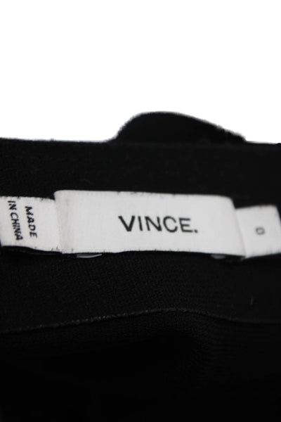 Vince Womens Zipper Closure Knee Length Wrap Pencil Skirt Black Size 0