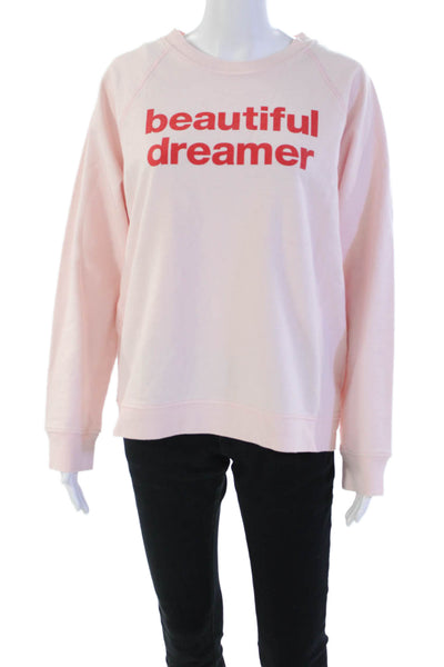 J Crew x Prinkshop Womens Long Sleeve Graphic Crewneck Pink Size XL