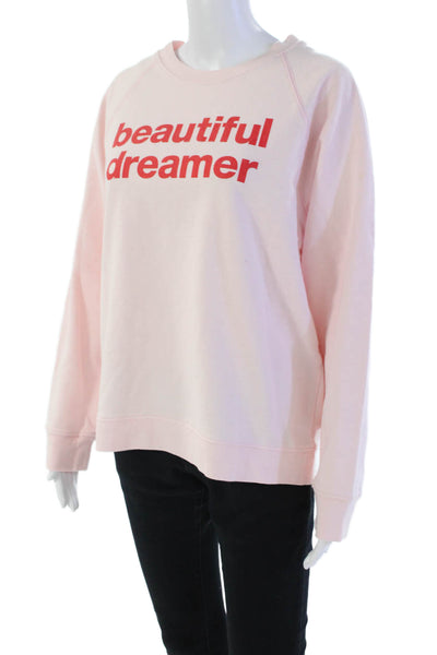 J Crew x Prinkshop Womens Long Sleeve Graphic Crewneck Pink Size XL