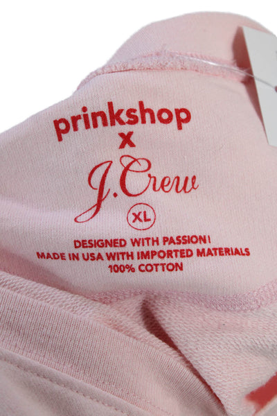 J Crew x Prinkshop Womens Long Sleeve Graphic Crewneck Pink Size XL