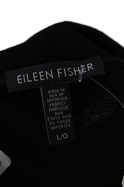 Eileen Fisher Women's Mock Neck Long Sleeves Mini Shift Dress Black Size L