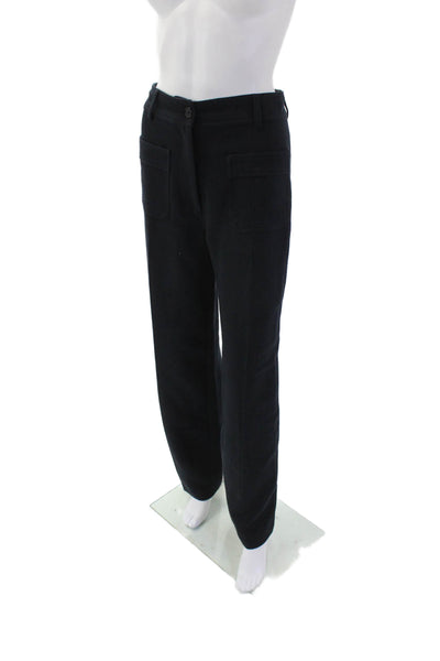Nathaliedumeix Womens Zippered High-Waisted Straight Pants Blue Size 36