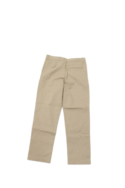 Maison Me Boys Cotton Zippered Casual Khakis Straight Leg Pants Tan Size 7