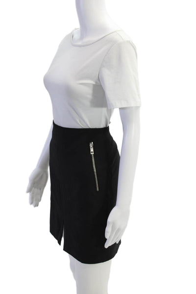Rag & Bone Womens Zippered Pocket Detail Short Pencil Skirt Solid Black Size 6