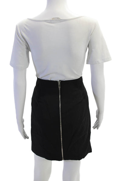 Rag & Bone Womens Zippered Pocket Detail Short Pencil Skirt Solid Black Size 6