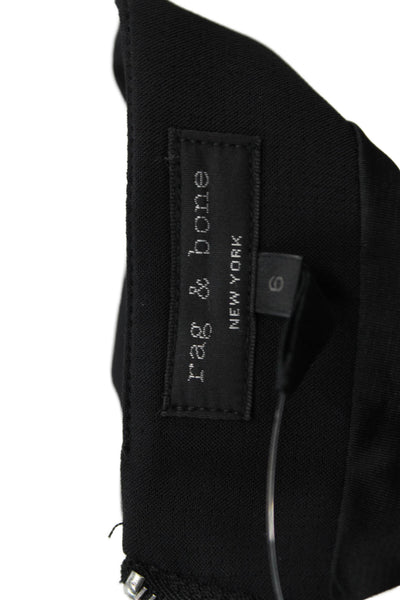 Rag & Bone Womens Zippered Pocket Detail Short Pencil Skirt Solid Black Size 6