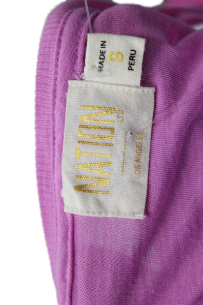 Nation LTD Womens Cotton Ruffled Detail Square Neck Tank Top Pink Size S