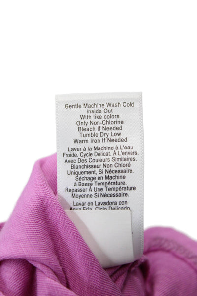Nation LTD Womens Cotton Ruffled Detail Square Neck Tank Top Pink Size S