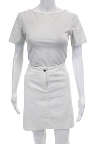 Cutter & Buck Womens Four Pocket Button Closure Mini Skort White Size 8