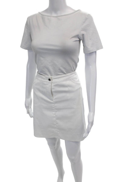 Cutter & Buck Womens Four Pocket Button Closure Mini Skort White Size 8