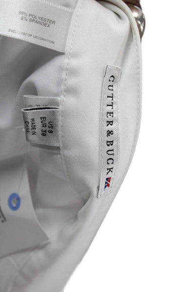 Cutter & Buck Womens Four Pocket Button Closure Mini Skort White Size 8