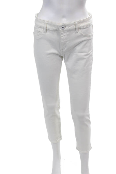 DL1961 Womens Florence Mid Rise Skinny Jeans White Size 28