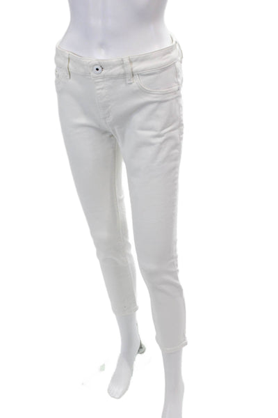 DL1961 Womens Florence Mid Rise Skinny Jeans White Size 28