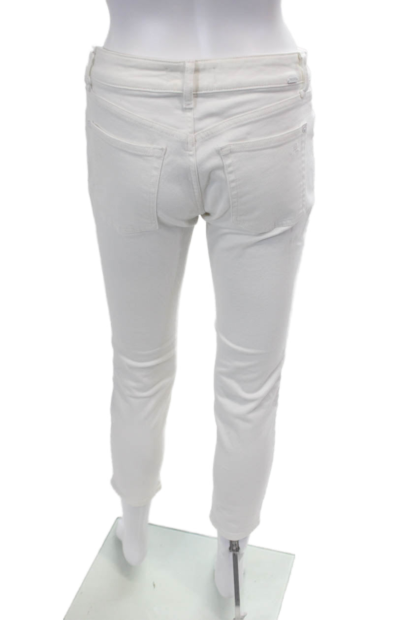 DL1961 Womens Florence Mid Rise Skinny Jeans White Size 28