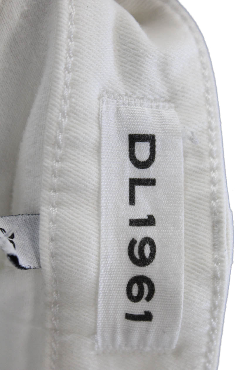 DL1961 Womens Florence Mid Rise Skinny Jeans White Size 28