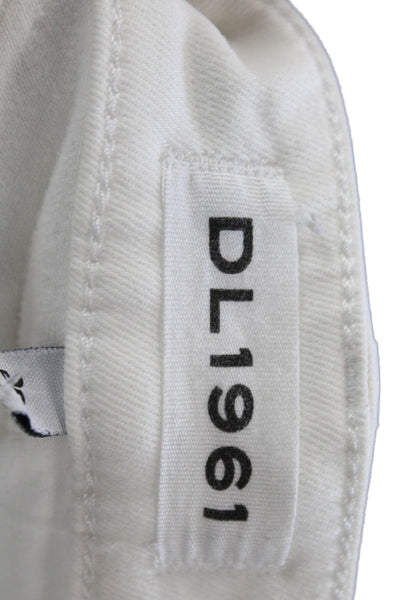 DL1961 Womens Florence Mid Rise Skinny Jeans White Size 28