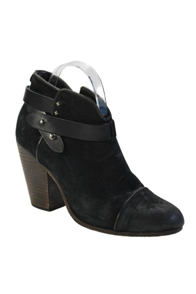 Rag & Bone Womens Leather Strappy Detail Heeled Ankle Boots Black Size EUR 39