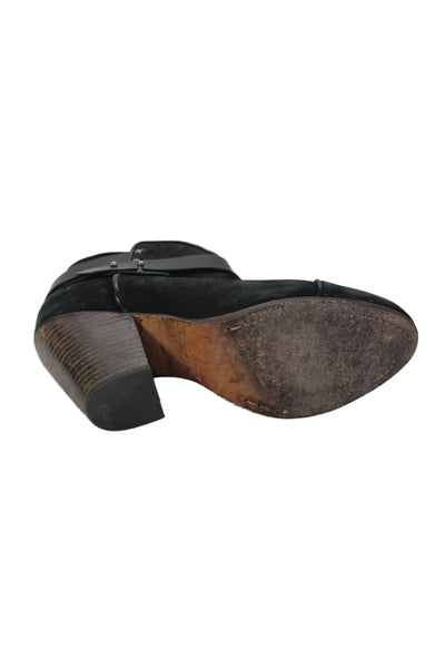 Rag & Bone Womens Leather Strappy Detail Heeled Ankle Boots Black Size EUR 39