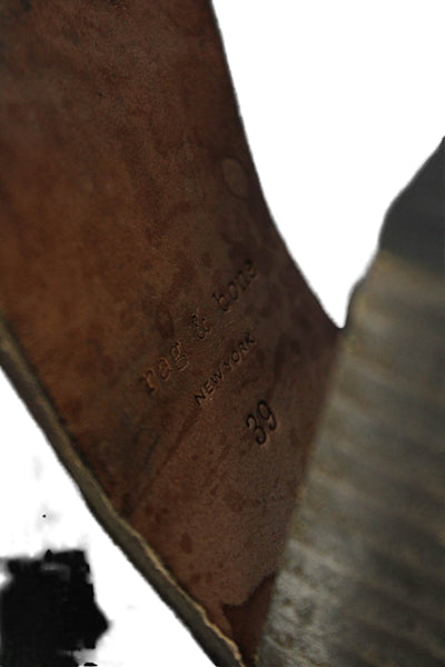 Rag & Bone Womens Leather Strappy Detail Heeled Ankle Boots Black Size EUR 39