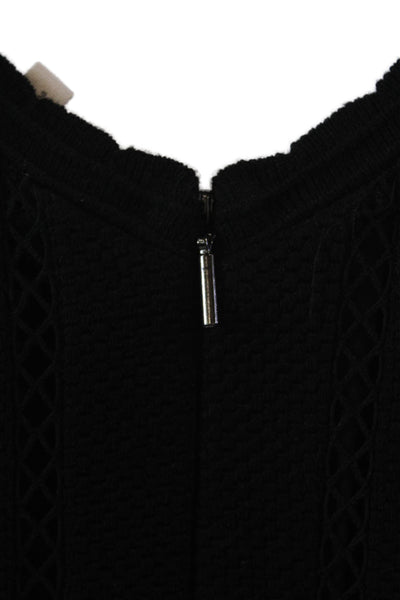 Rebecca Taylor Women's Round Neck Sleeveless Fit Flare Mini Dress Black Size 2
