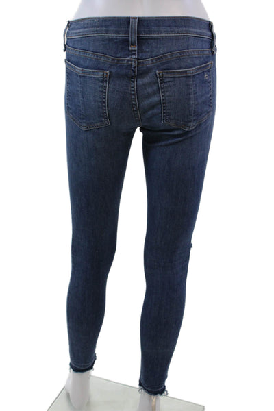 Rag & Bone Women's Distress Midrise Medium Wash Skinny Jeans Pants Size 26