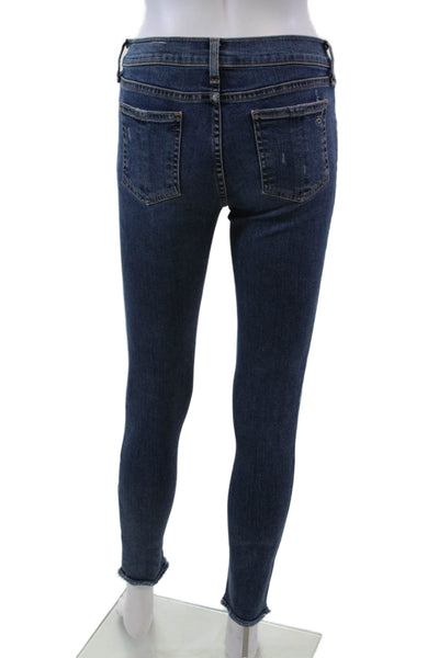 Rag & Bone Women's Distress Five Pocket Medium Wash Skinny Jean Pants Size 26