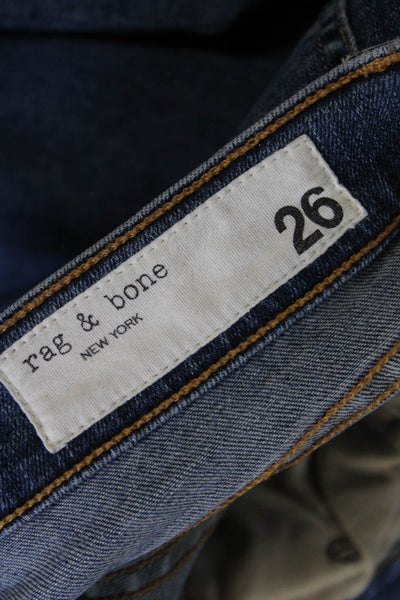 Rag & Bone Women's Distress Five Pocket Medium Wash Skinny Jean Pants Size 26